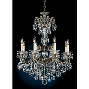 La Scala Eight Light Chandelier in Etruscan Gold by Schonbek