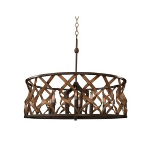 Soho Six Light Pendant in Milk Chocolate by Kalco