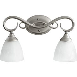 Powell 2-Light Bathroom Vanity Light in Classic Nickel