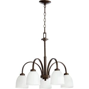 Reyes Five Light Chandelier in Oiled Bronze by Quorum International