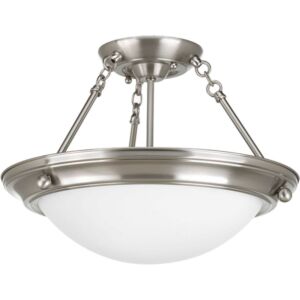 Eclipse 2-Light Semi-Flush Mount in Brushed Nickel