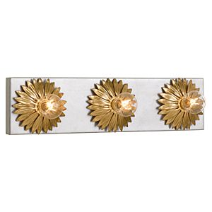  Broche Bathroom Vanity Light in Antique Gold And Antique Silver