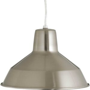 Metal Shade Pendant 1-Light Pendant in Brushed Nickel