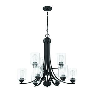 Craftmade Bolden 9 Light Transitional Chandelier in Flat Black