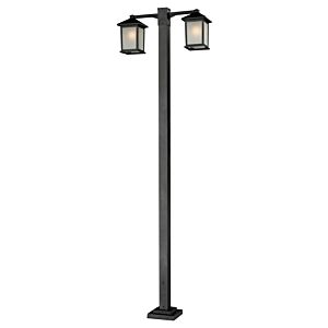 Z-Lite Holbrook 2-Light Outdoor Post Mounted Fixture Light In Black