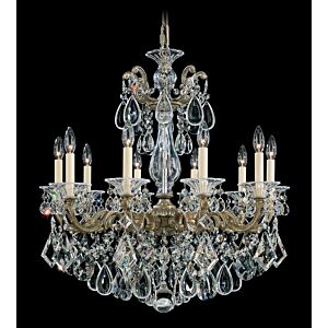 La Scala Ten Light Chandelier in Heirloom Gold by Schonbek