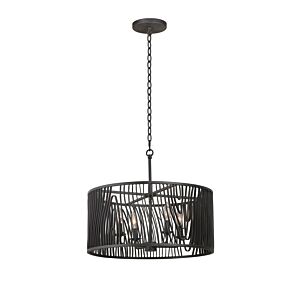 Morre Four Light Convertible Pendant  Semi Flush in Black Iron by Kalco