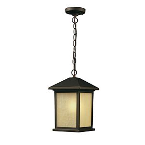 Z-Lite Holbrook 1-Light Outdoor Chain Mount Ceiling Fixture Light In Oil Rubbed Bronze