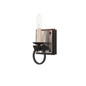 Laramie One Light Bath in Black Iron by Kalco