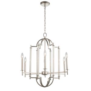 Provence Six Light Chandelier in Polished Nickel by Kalco