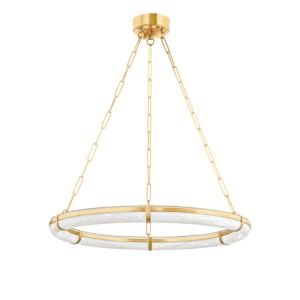 Sennett LED Chandelier in Aged Brass by Hudson Valley