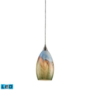 Geologic 1-Light LED Mini Pendant in Satin Nickel