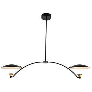 Redding LED Island Pendant in Matte Black White and Brass Accent by Kalco