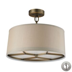 Baxter 3-Light Semi-Flush Mount in Brushed Antique Brass