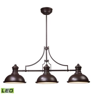 Chadwick 3-Light LED Linear Chandelier in Oiled Bronze