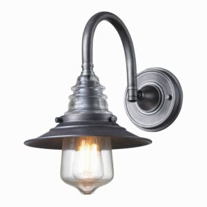 Insulator Glass  Wall Sconce in Weathered Zinc by ELK Home