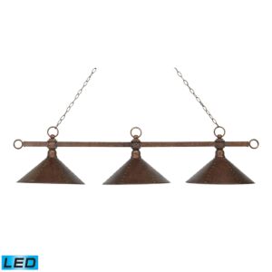 Designer Classics 3-Light LED Linear Chandelier in Antique Copper