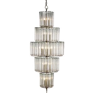 Bevilacqua  Chandelier in Silver Leaf by Currey and Company