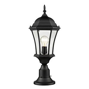 Z-Lite Wakefield 1-Light Outdoor Pier Mounted Fixture Light In Black