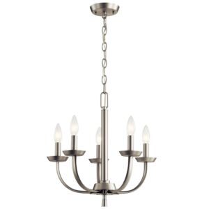 Kennewick Five Light Chandelier in Brushed Nickel by Kichler