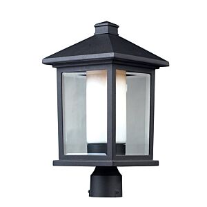 Z-Lite Mesa 1-Light Outdoor Post Mount Fixture Light In Black