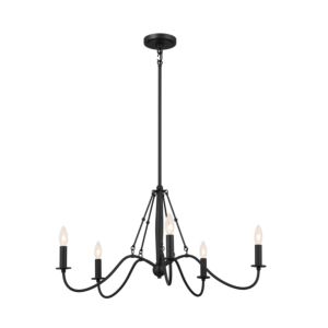 Freesia 5-Light Chandelier in Textured Black