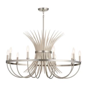 Baile 10-Light Chandelier in Brushed Nickel