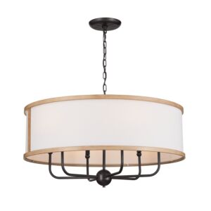 Heddle Six Light Chandelier in Anvil Iron by Kichler