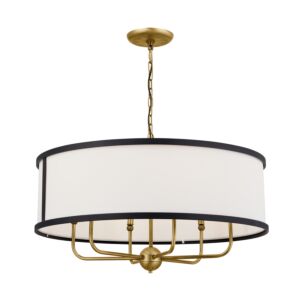 Heddle 6-Light Chandelier in Natural Brass