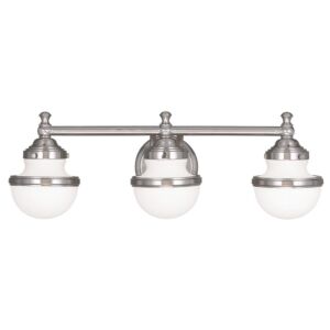 Oldwick 3-Light Bathroom Vanity Light in Brushed Nickel