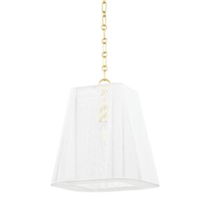 Verona Beach 1-Light Small Pendant in Aged Brass