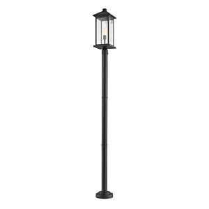 Z-Lite Portland 1-Light Outdoor Post Mounted Fixture Light In Black