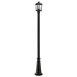 Z-Lite Portland 1-Light Outdoor Post Mounted Fixture Light In Black