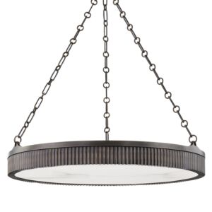 Lynden Eight Light Pendant in Distressed Bronze by Hudson Valley