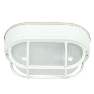 Bulkheads Oval and Round One Light Flushmount in Textured White by Craftmade