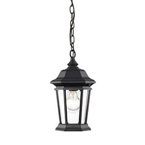 Z-Lite Melbourne 1-Light Outdoor Chain Mount Ceiling Fixture Light In Black