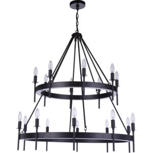 Craftmade Larrson 18 Light Chandelier in Flat Black