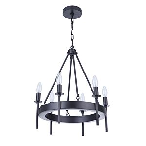 Craftmade Larrson 6 Light Chandelier in Flat Black