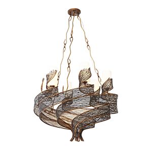 Flow Six Light Chandelier in Hammered Ore by Varaluz