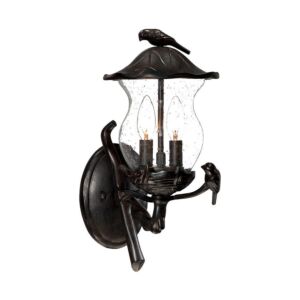 Avian 2-Light Black Coral Wall Light With Seeded Glass