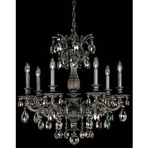 Milano Seven Light Chandelier in Heirloom Gold by Schonbek