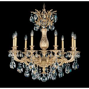 Milano Nine Light Chandelier in Etruscan Gold by Schonbek