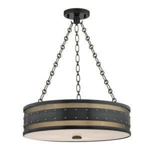 Gaines Four Light Pendant in Aged Old Bronze by Hudson Valley