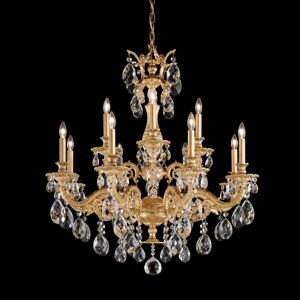 Milano 12 Light Chandelier in Heirloom Gold by Schonbek