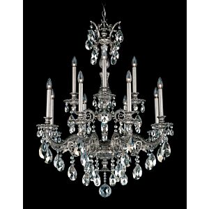 Milano 12 Light Chandelier in Antique Silver by Schonbek