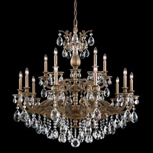 Milano 15 Light Chandelier in Heirloom Gold by Schonbek