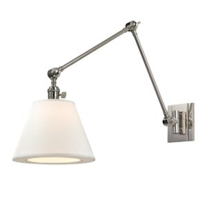 Hillsdale 1-Light Swing Arm Wall Sconce in Polished Nickel