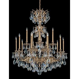 Milano 15 Light Chandelier in Etruscan Gold by Schonbek