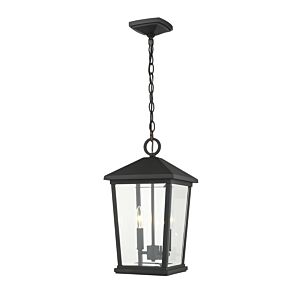 Z-Lite Beacon 2-Light Outdoor Chain Mount Ceiling Fixture Light In Black