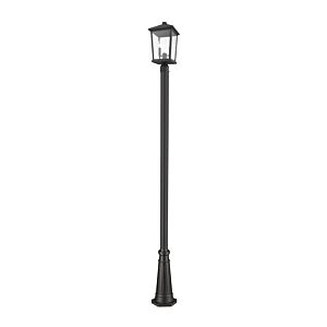 Z-Lite Beacon 2-Light Outdoor Post Mounted Fixture Light In Black